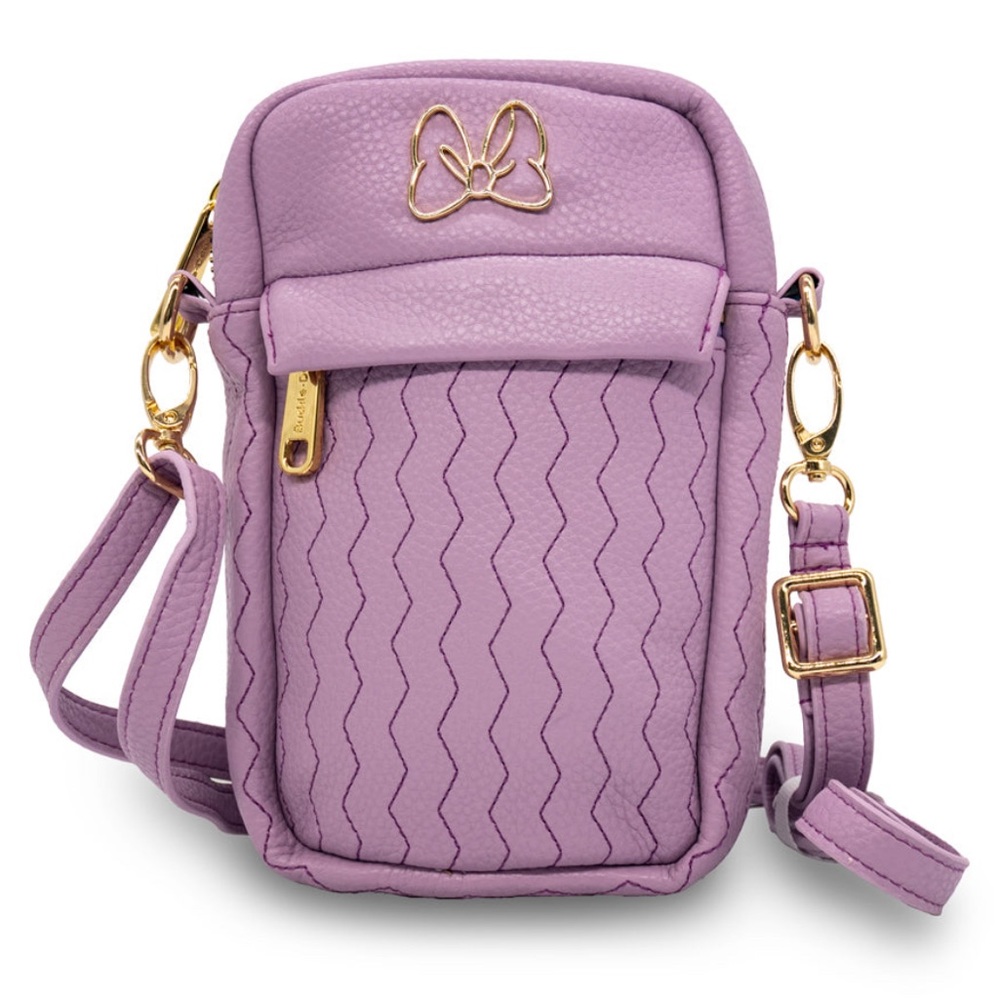 Disney Minnie Mouse Bow Chevron Vegan Leather Crossbody Bag New w/Tag